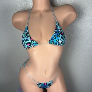 NEW Animal Print Pattern Super Sexy Stripper Dancer Micro Bikini Set OS